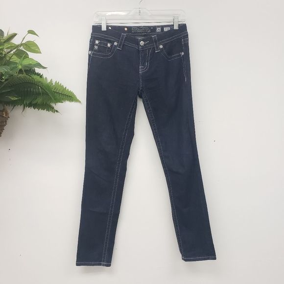Miss Me Fluer de Lis Easy Skinny Jeans Size 26 - Picture 2 of 12